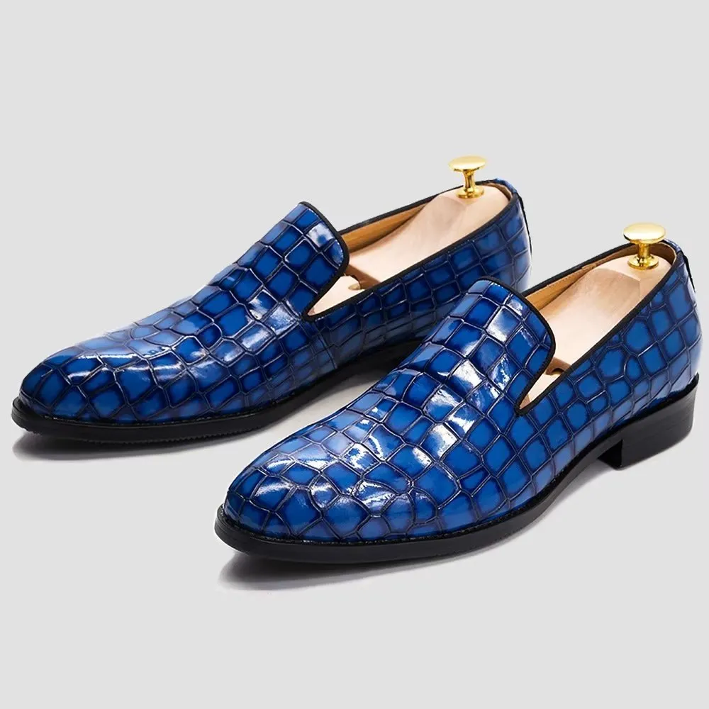 Chic CrocLeather Slip-on Dress Shoes