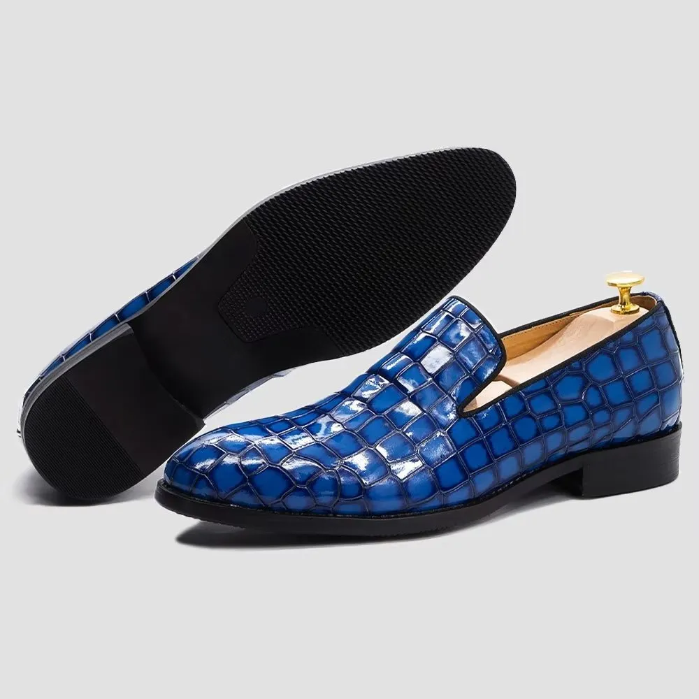 Chic CrocLeather Slip-on Dress Shoes