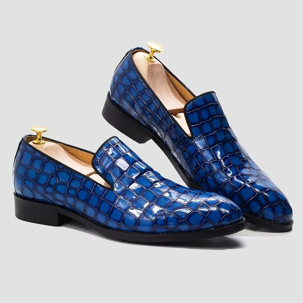 Chic CrocLeather Slip-on Dress Shoes