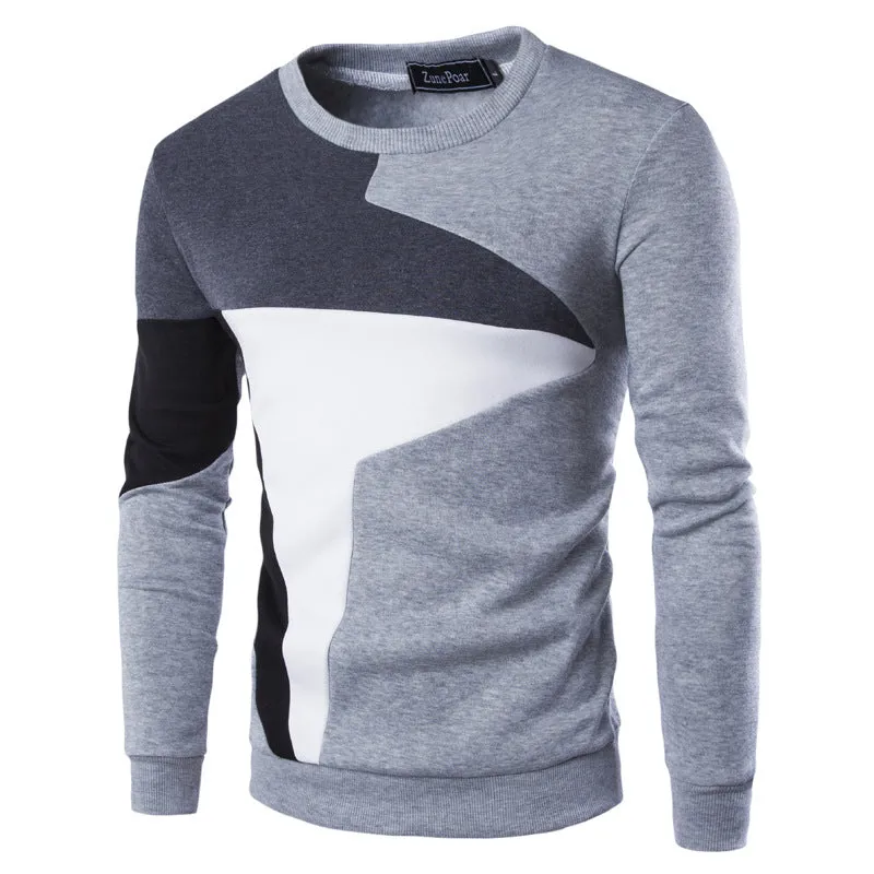 COLOR BLOCK CREW NECK PULLOVER