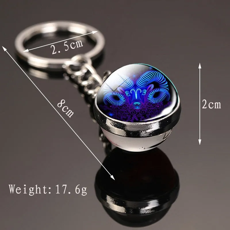 Cosmic Luminous Glass Keychain