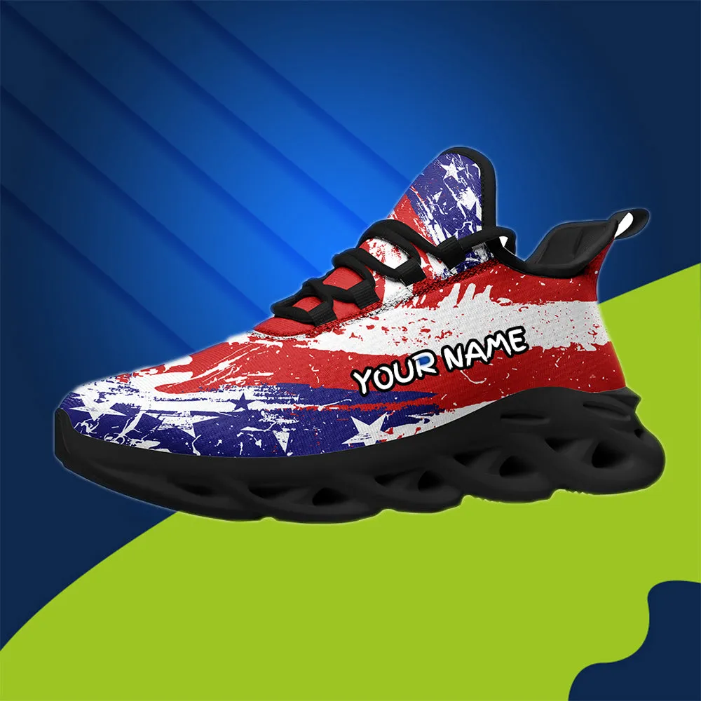 Customized Business Gifts, meaningful gifts for clients MaxSoul-B03002 Custom Max Soul American Flag, USA Flag Sneakers Max Soul, Shoes, Printed Shoes