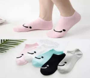 Cute cotton socks low-cut non-slip ladies boat socks