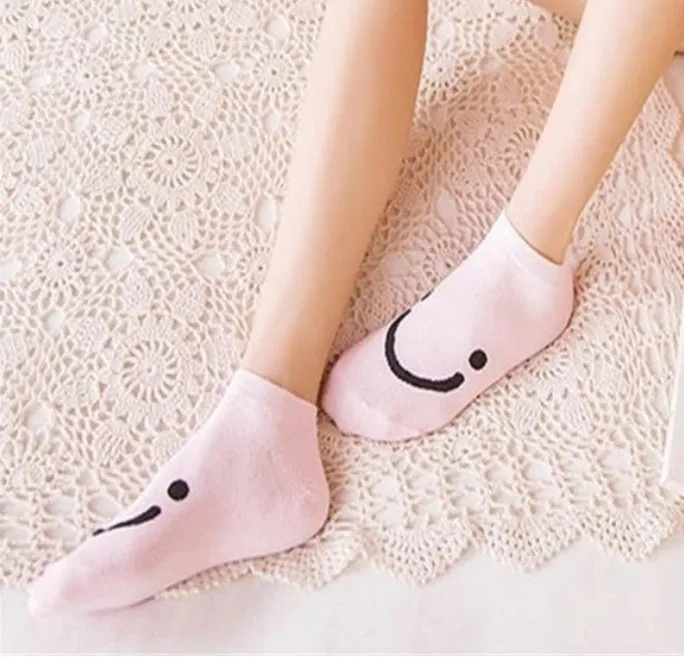 Cute cotton socks low-cut non-slip ladies boat socks