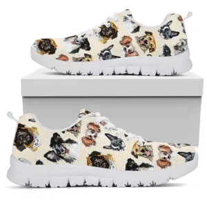 Dog Sneaker, Dogs Drawing Pattern Sneaker Shoes, Dog Shoes