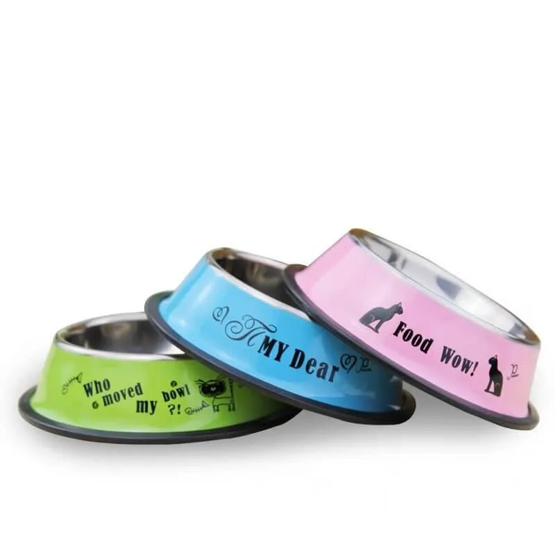 Dog Steel Food Bowl Random Color