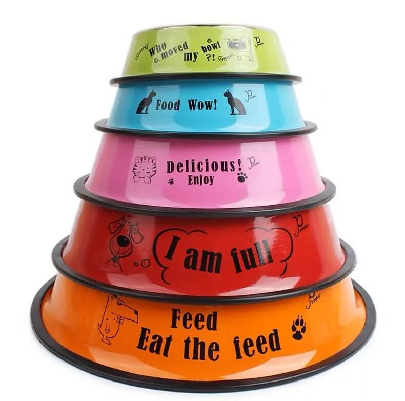 Dog Steel Food Bowl Random Color