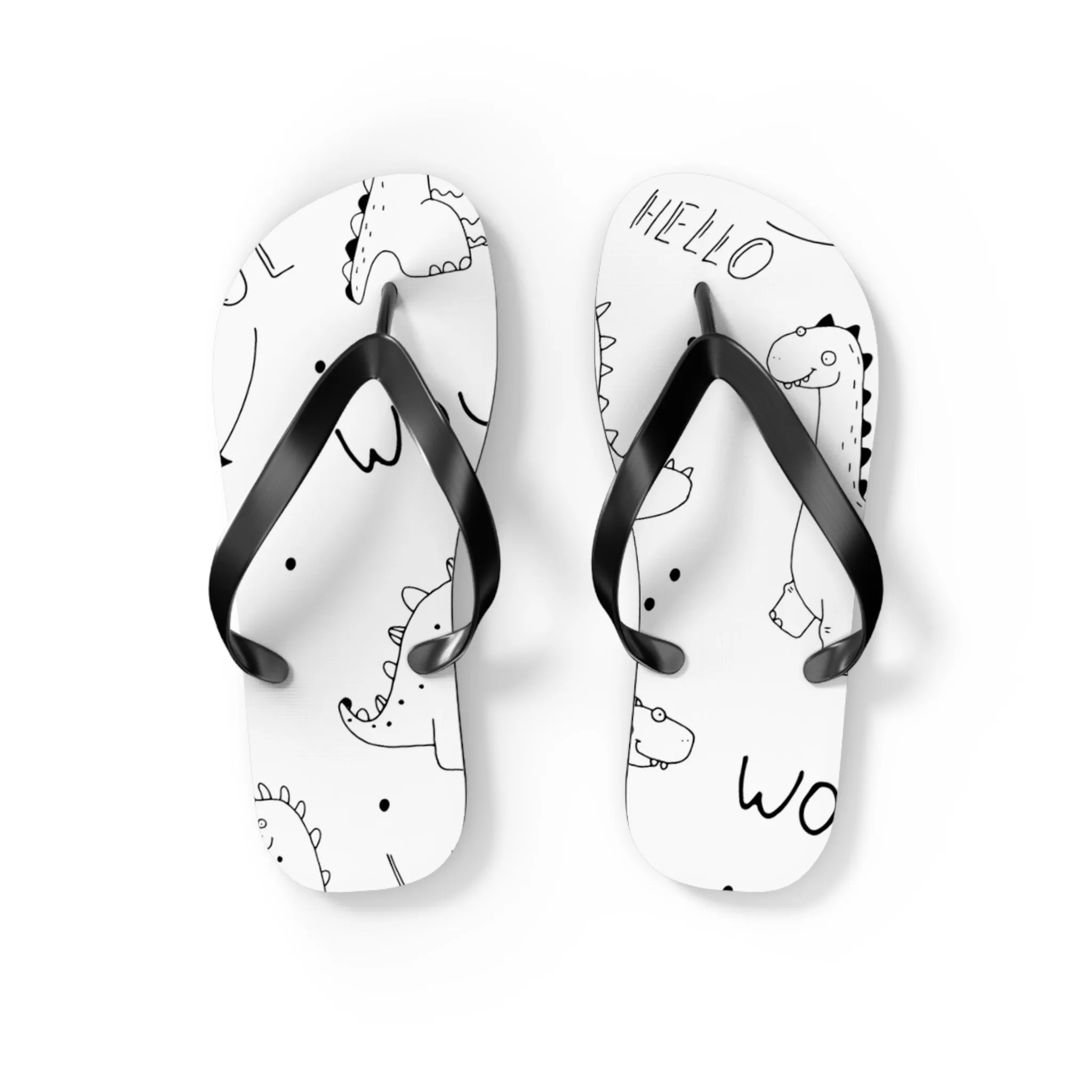 Doodle Dinosours - Inovax Flip Flops