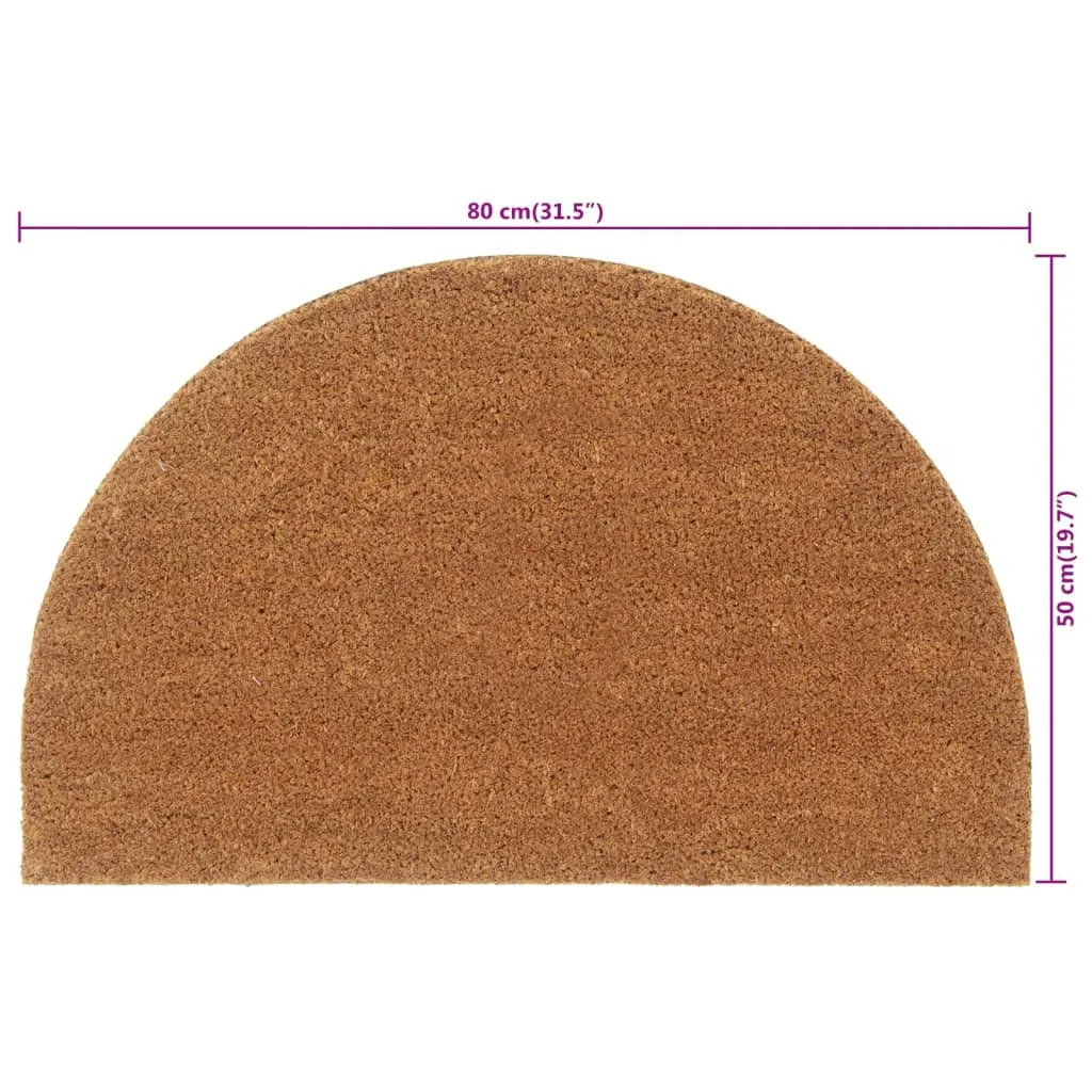 Door Mat Natural Half Round 50x80 cm Tufted Coir