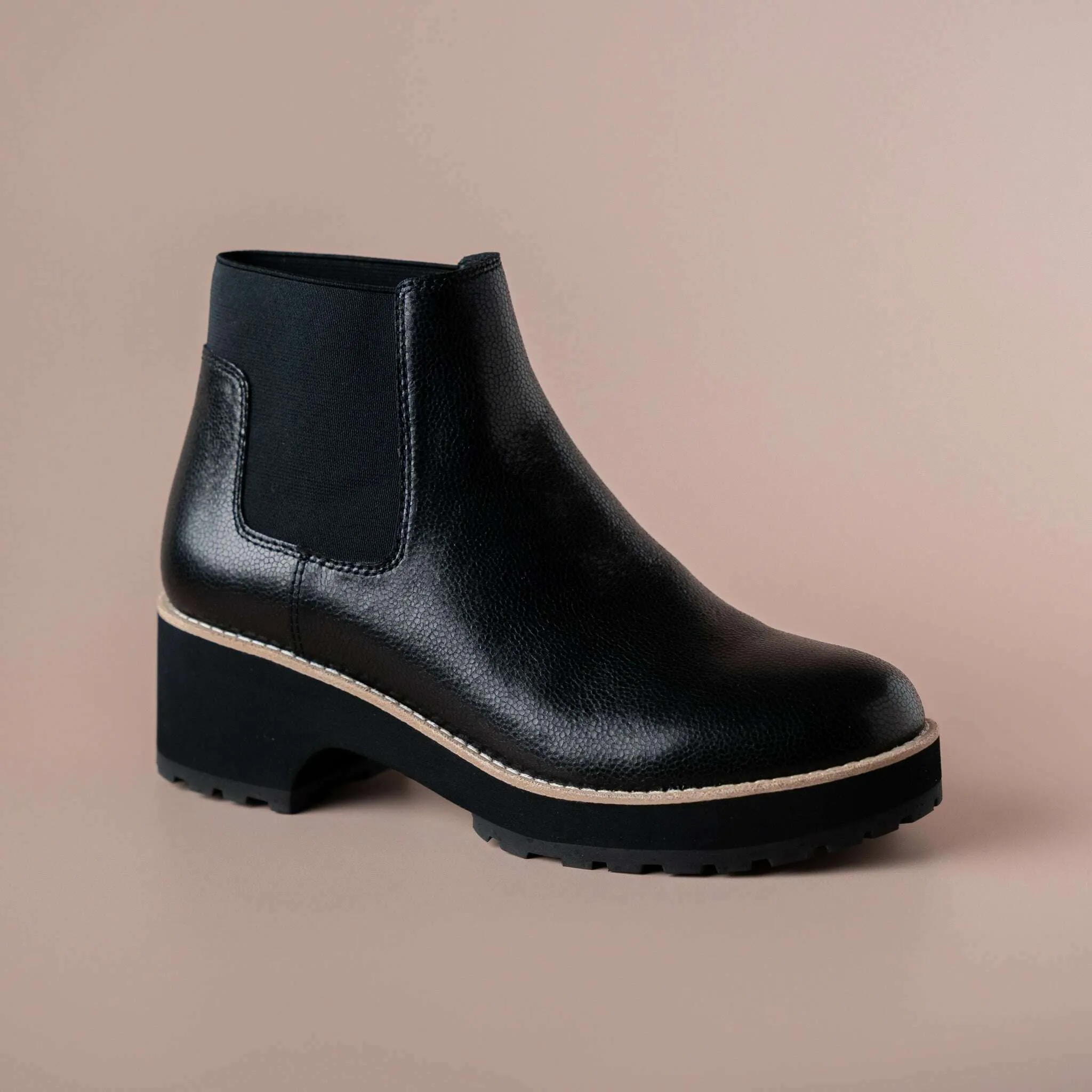 EILEEN FISHER - Jessa - Black Pebble Grain & Cashmere Tumbled Nubuck