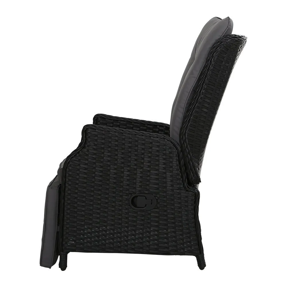 Elara Outdoor Recliner Patio Chair Black