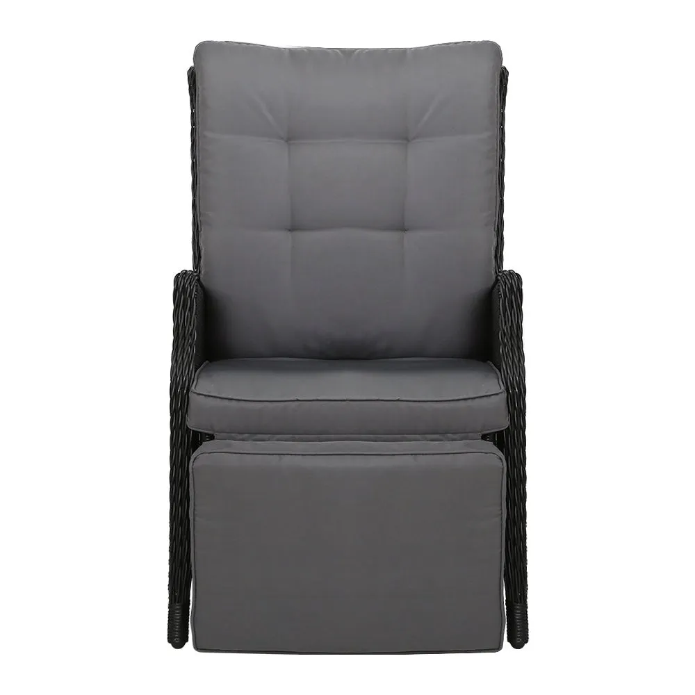 Elara Outdoor Recliner Patio Chair Black