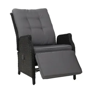 Elara Outdoor Recliner Patio Chair Black