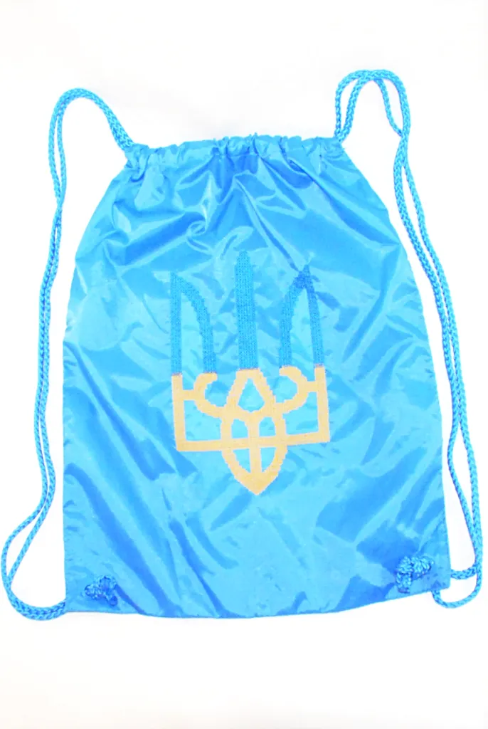 Embroidered drawstring backpack "Tryzub"