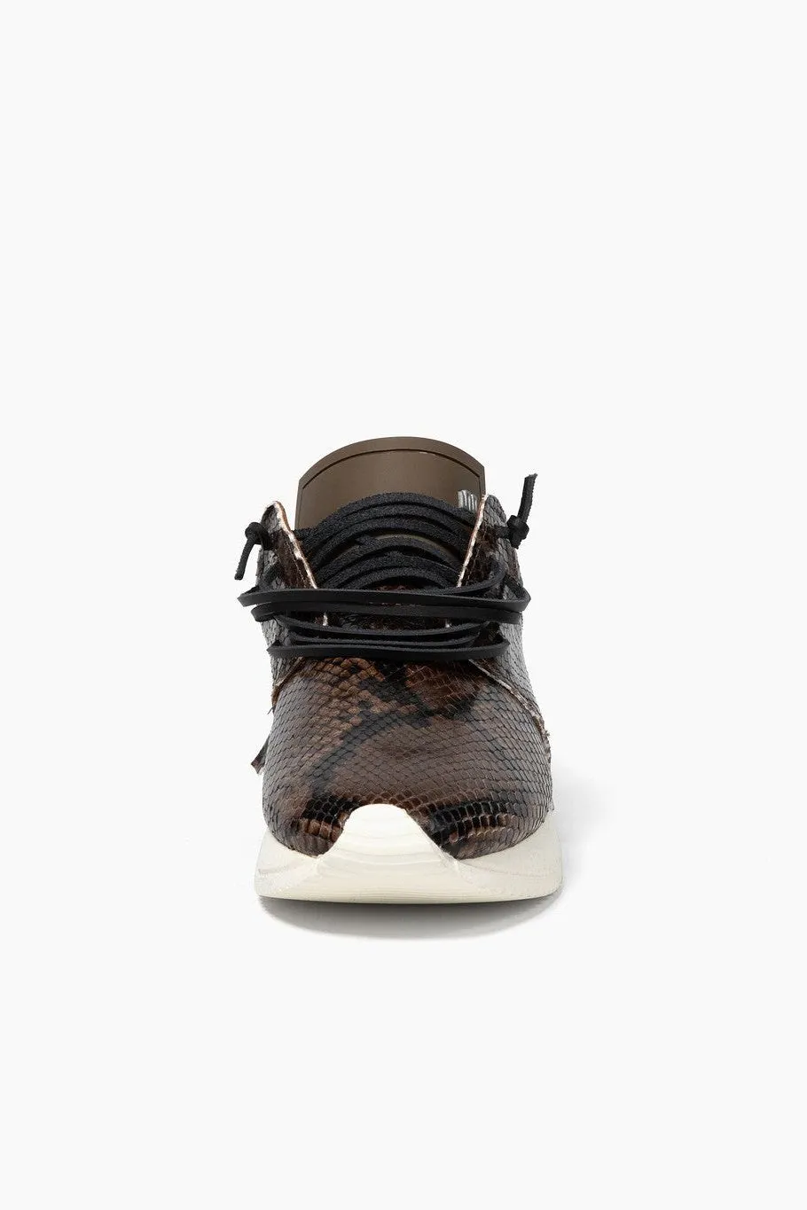 Esseutesse Leather Fringe Sneaker - Mocha Python