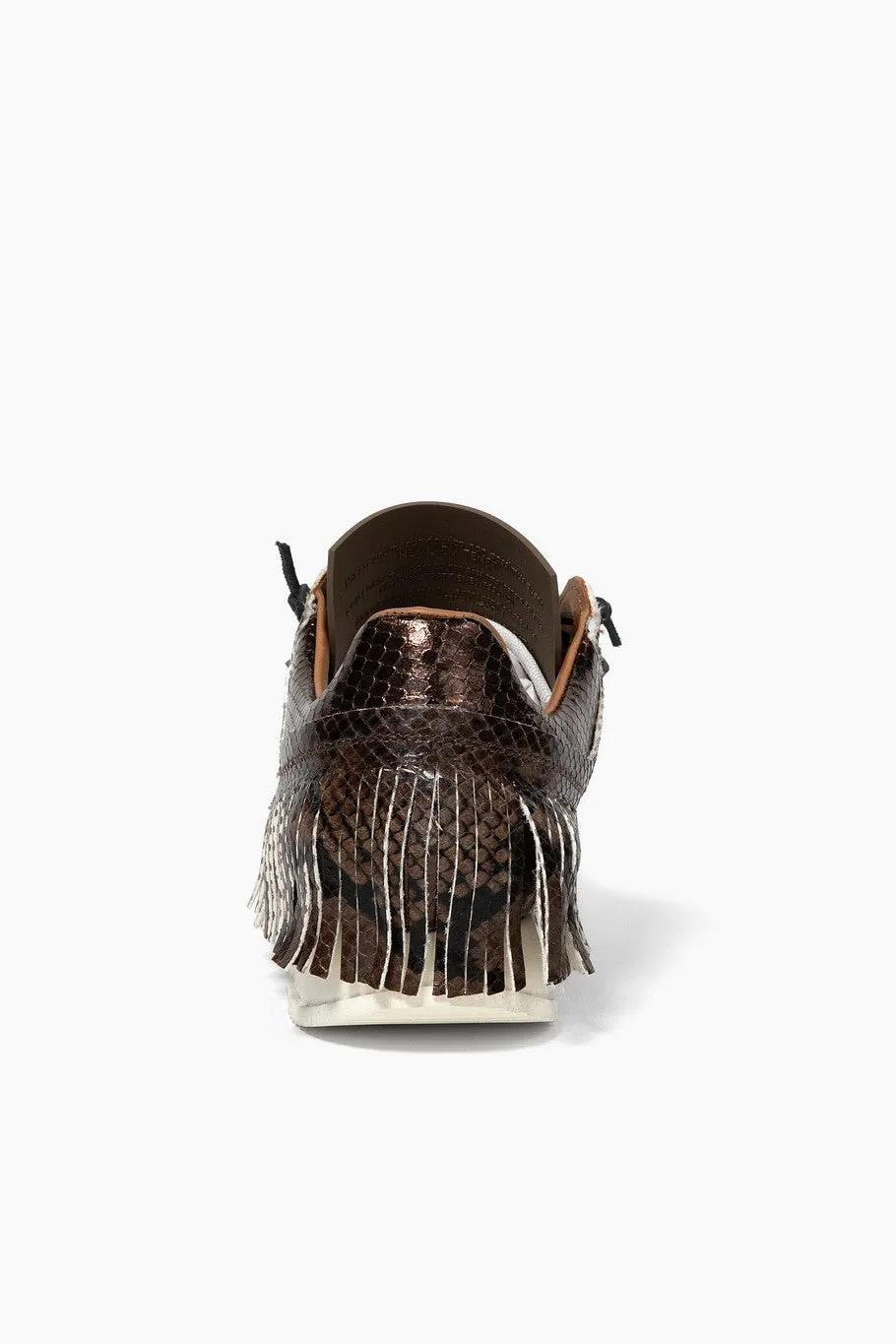 Esseutesse Leather Fringe Sneaker - Mocha Python