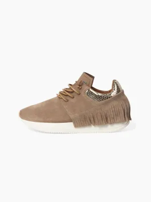 Esseutesse Suede Fringe Sneaker - Beige Suede