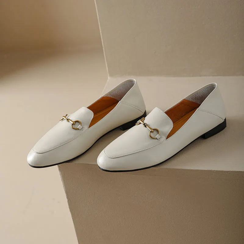 Flat Comfort Leather Handmade Loafers for Women