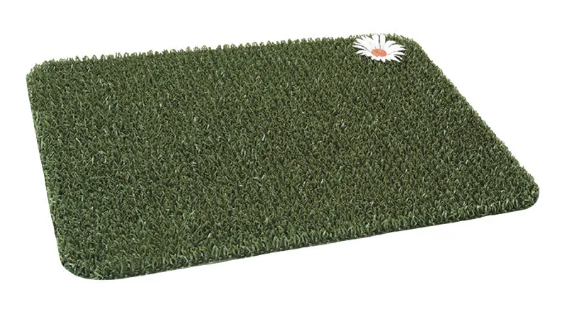 GrassWorx Clean Machine 18 in. W X 24 in. L Green Daisy AstroTurf Door Mat