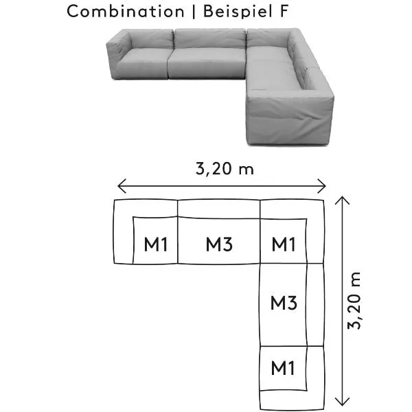 GROW Outdoor Patio Sectional Sofa Combination F