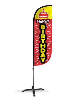 Happy Birthday Feather Flag - 5ft