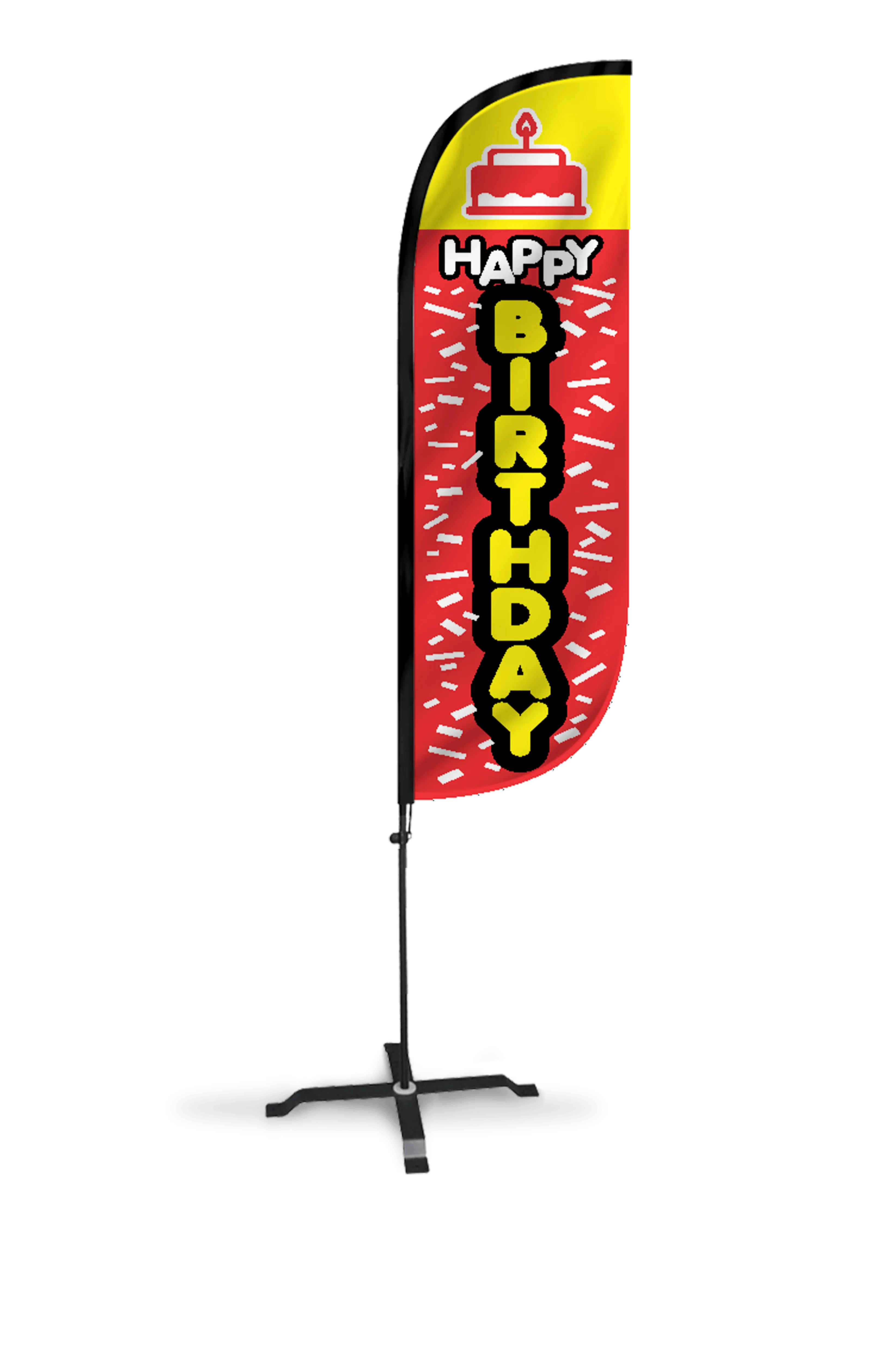 Happy Birthday Feather Flag - 5ft