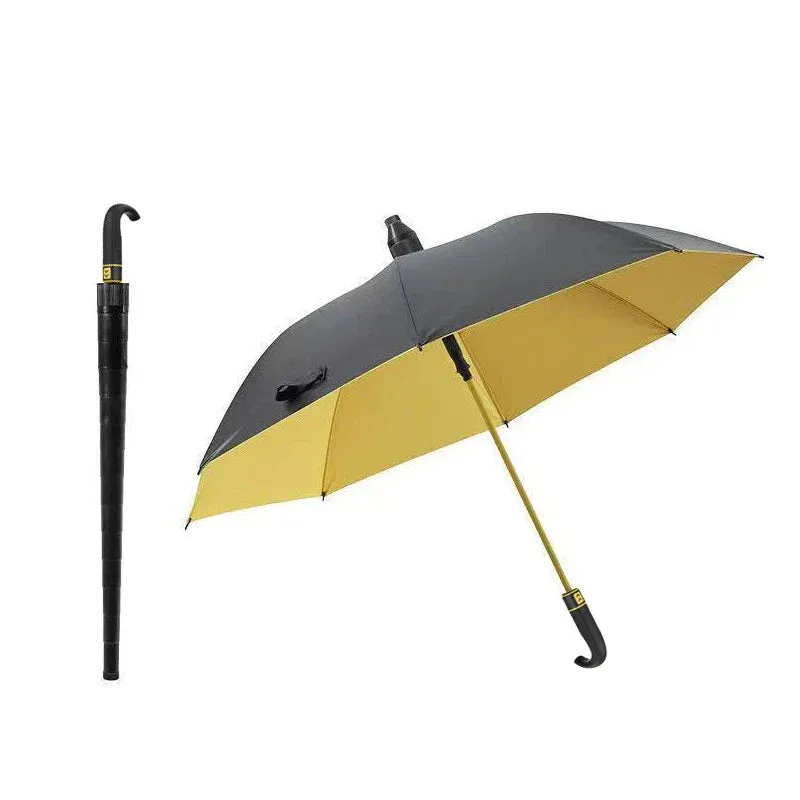 Heavy-Duty Curved Handle Rain Umbrella