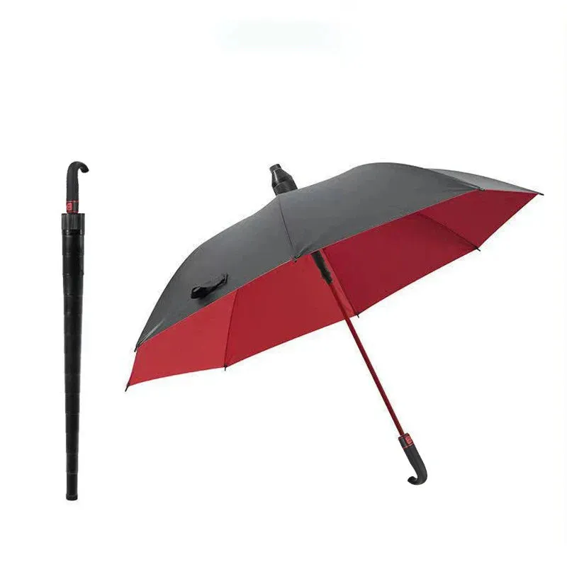 Heavy-Duty Curved Handle Rain Umbrella