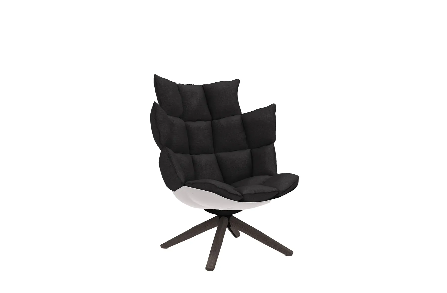 Husk Swivel Armchair with Snug Sides and Headrest