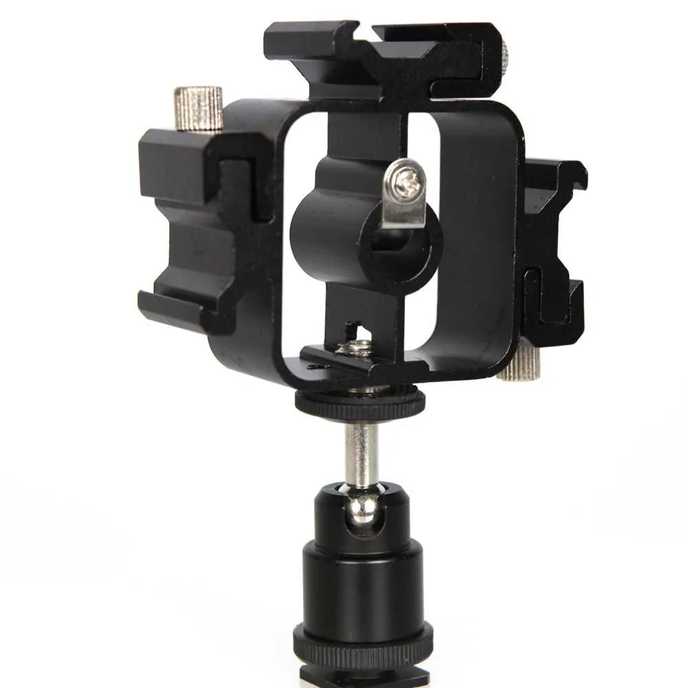 Hypop Triple Speedlite Flash Gun Ball Head Bracket Holder