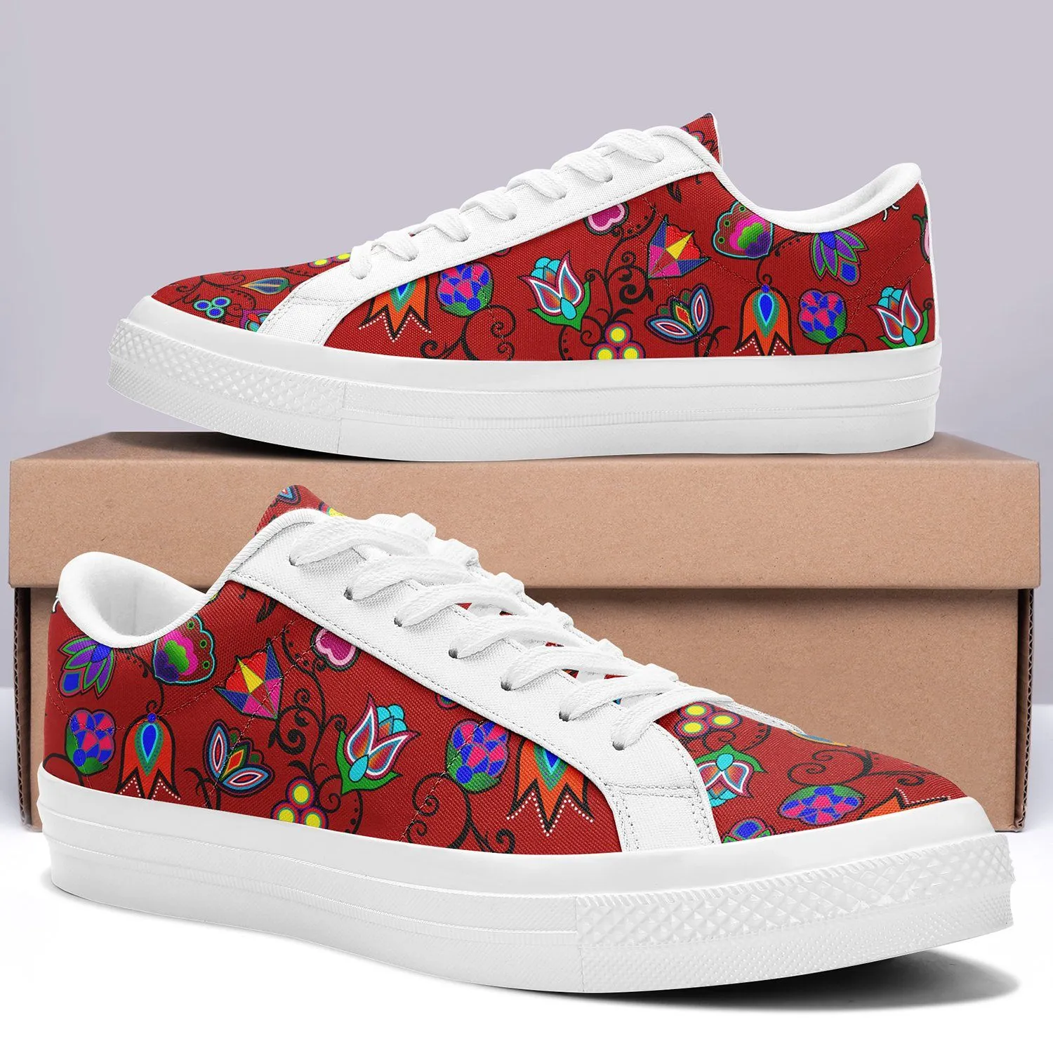 Indigenous Paisley Dahlia Aapisi Low Top Canvas Shoes White Sole