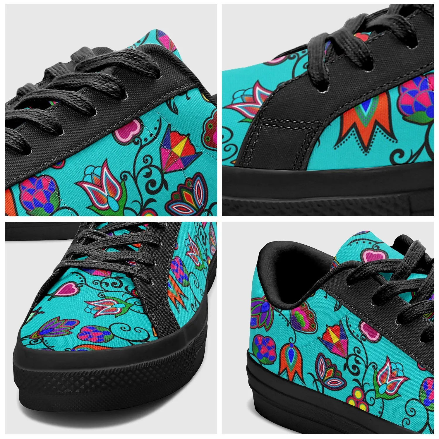 Indigenous Paisley Sky Aapisi Low Top Canvas Shoes Black Sole