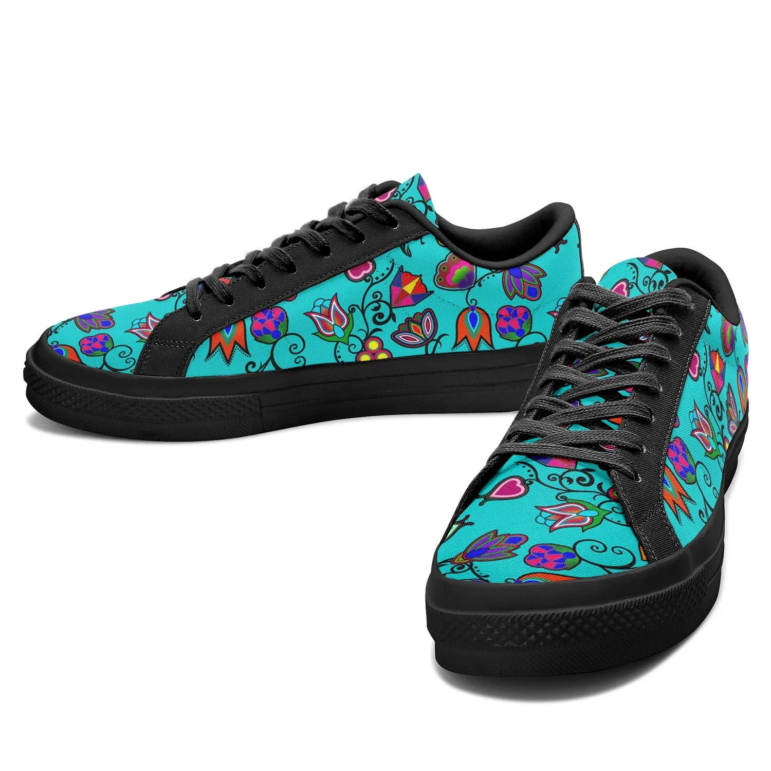 Indigenous Paisley Sky Aapisi Low Top Canvas Shoes Black Sole