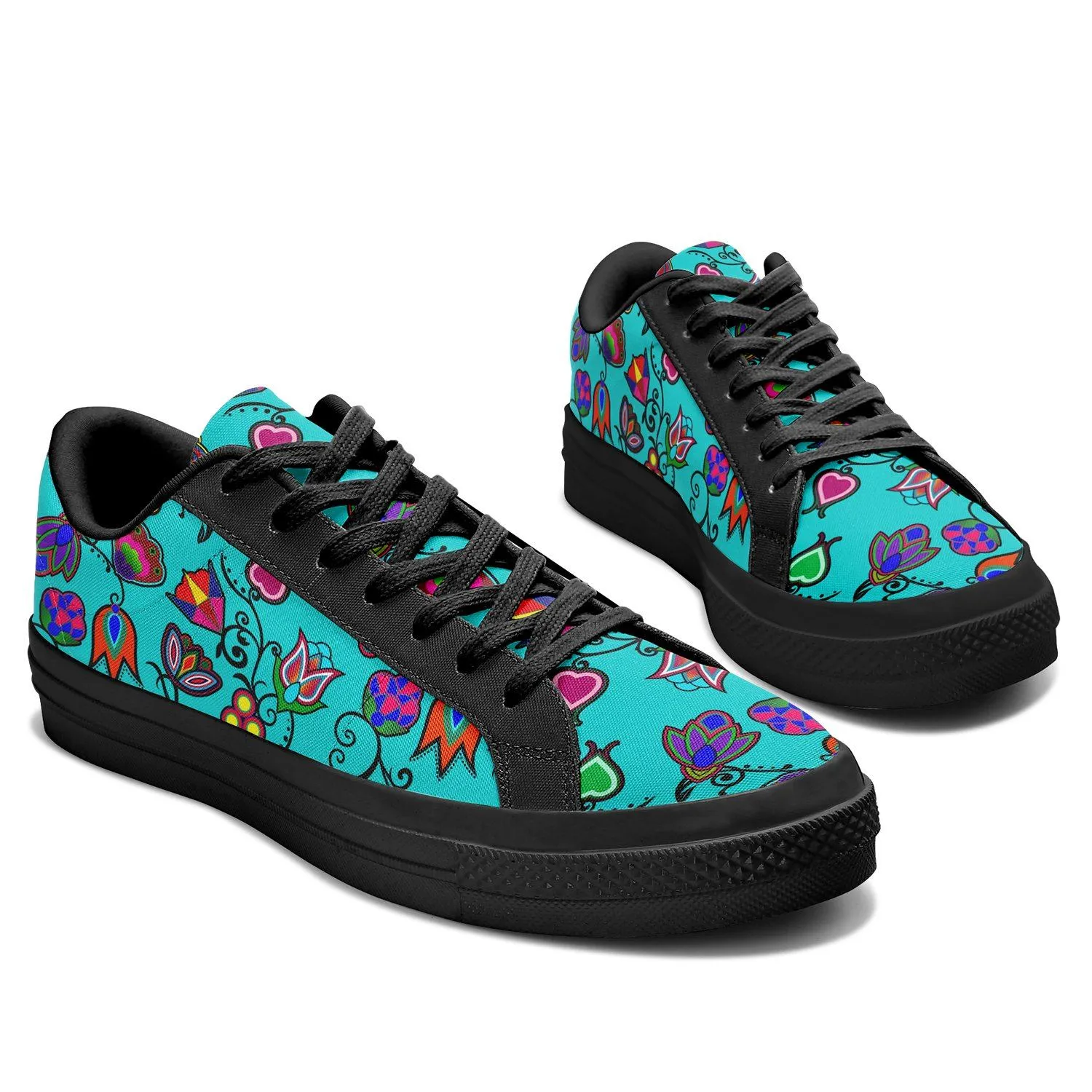 Indigenous Paisley Sky Aapisi Low Top Canvas Shoes Black Sole