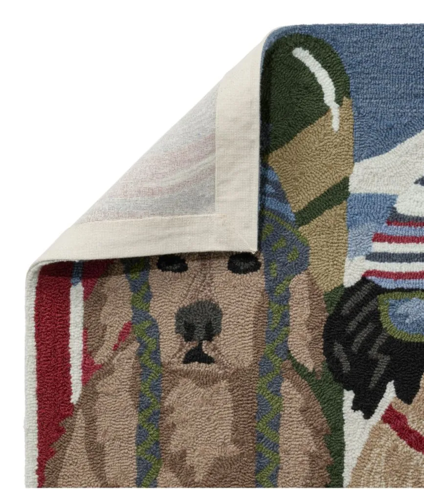 Indoor/Outdoor Vacationland Rug, Dogs Skiing