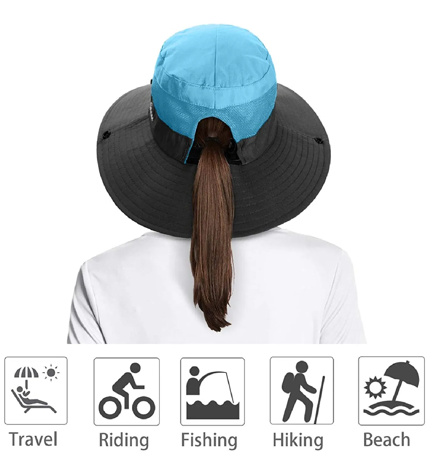 IYEBRAO | Women's 2 Pack Ponytail Sun Hat