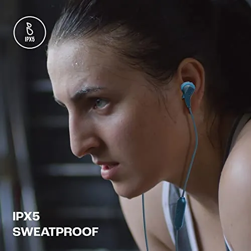 JBL Endurance Run 2, Sports in Ear Wired Earphones with Mic, Pure Bass, Sweatproof, Flexsoft eartips, Magnetic Earbuds, Fliphook & TwistLock Technology with Voice Assistant Support for Mobiles (Blue)