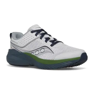 Kinvara 14 Kid's Lace Running Shoe - Grey/Blue/Green