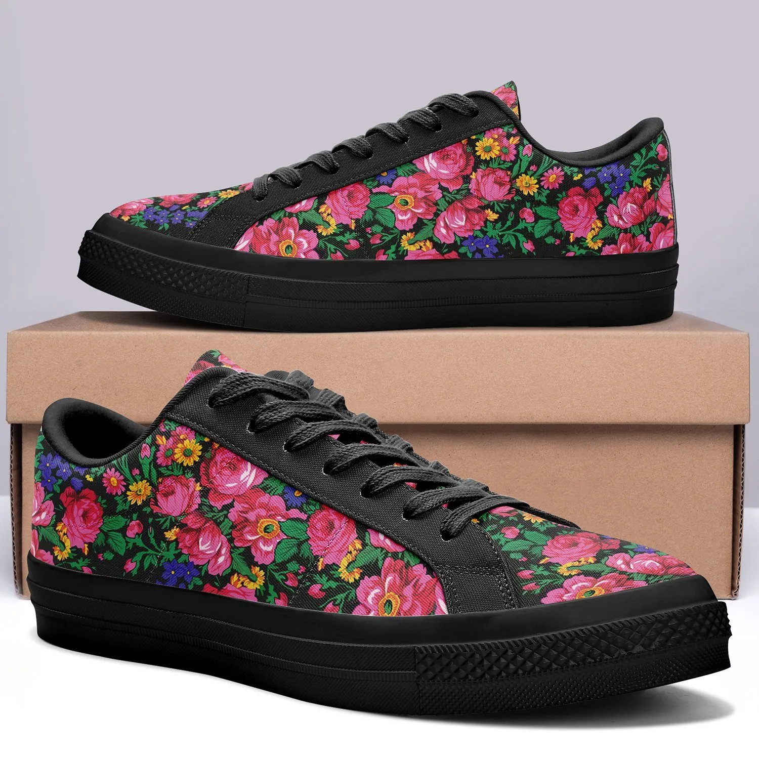 Kokum's Revenge - Black Aapisi Low Top Canvas Shoes Black Sole