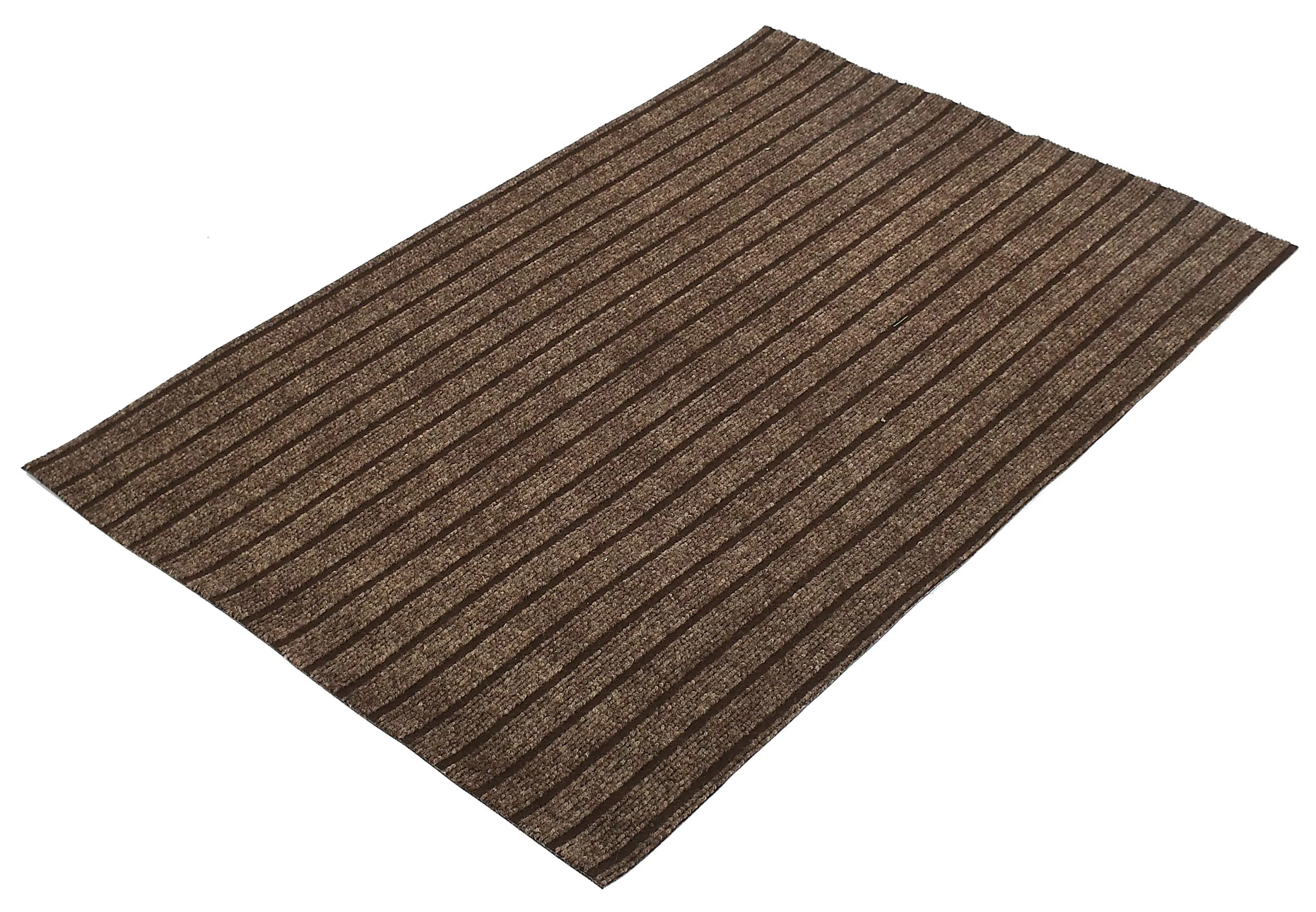 Kuber Industries Anti Slip, Durable & Washable Outdoor & Indoor Welcome Mat, Dirt and Dust Absorber- Pack of 2-16"x24"(Brown), HS_36_KUBMART018404