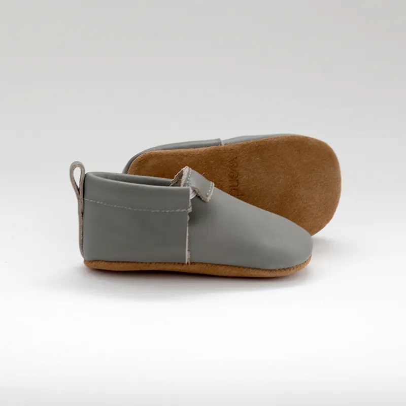 Leather Moccasin - Grey