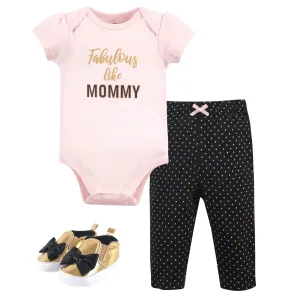 LITTLE TREASURE - BABY -  Fabulous Bodysuit, Pant and Shoe Set in