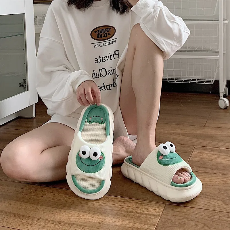 Lovely Frog Women Non-slip Thick Soled Indoor Outdoor Slippers