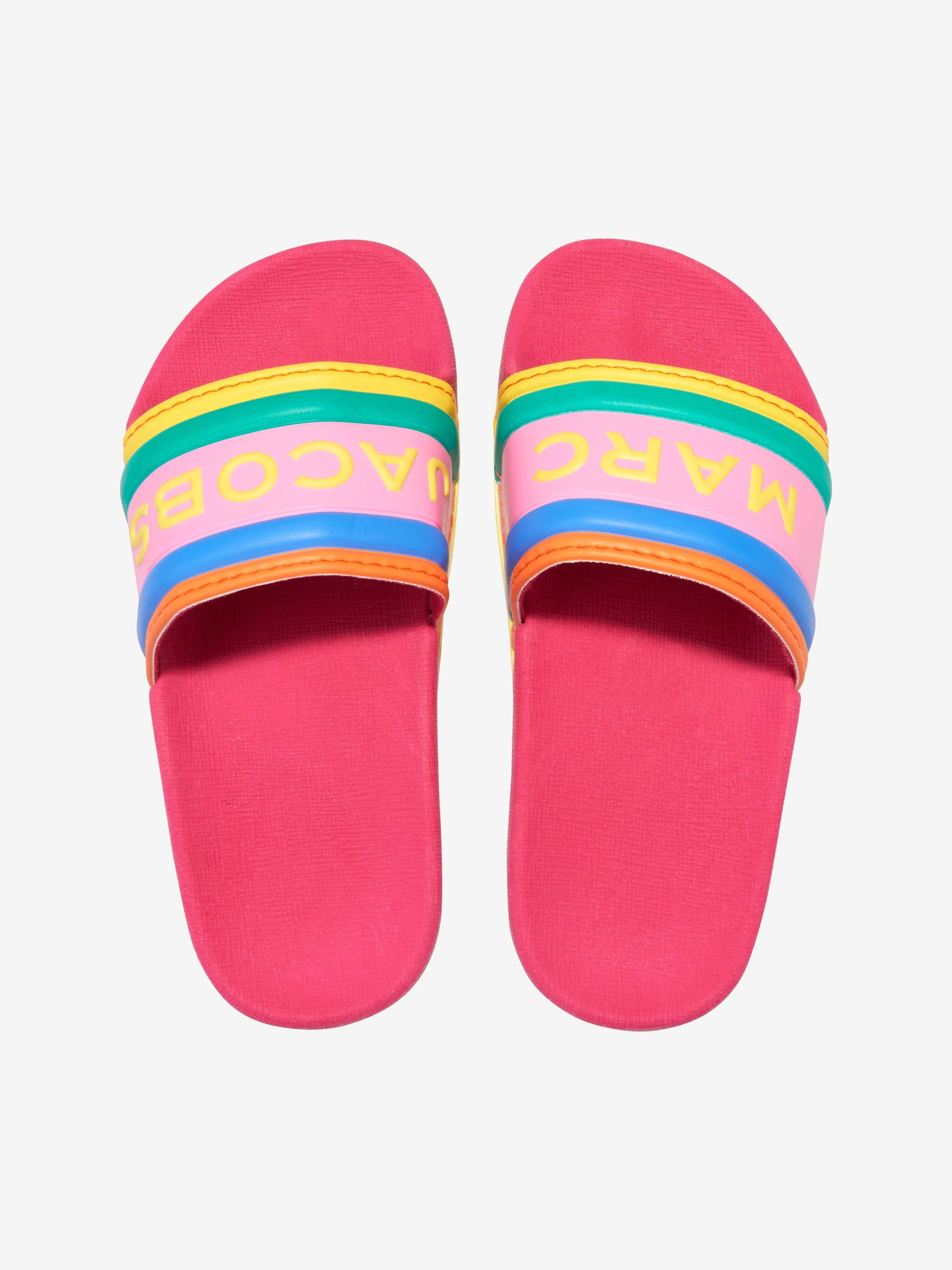 MARC JACOBS Girls Striped Logo Sliders in Multicolour