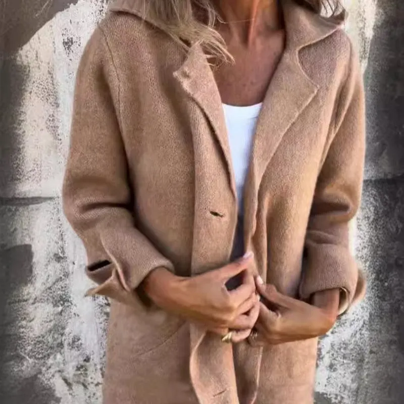 Margaret™ | Comfortable Solid Color Mid-Length Jacket