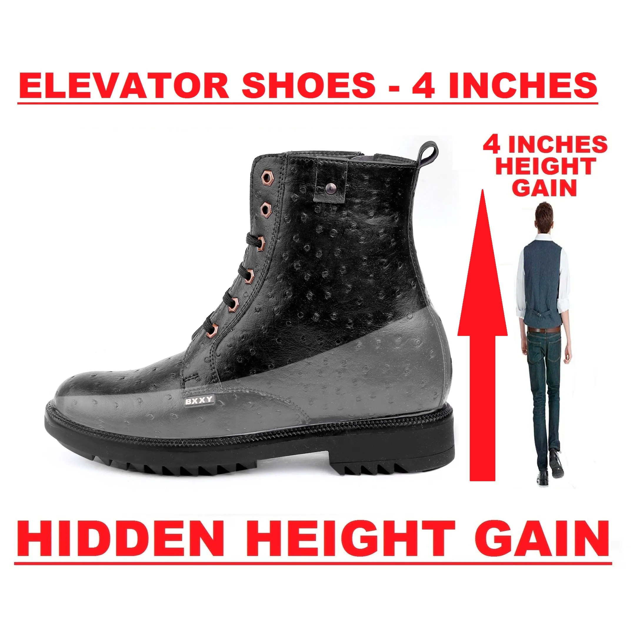 Men's 4 Inches Hidden Height Increasing New Latest Men's Trendiest Boots