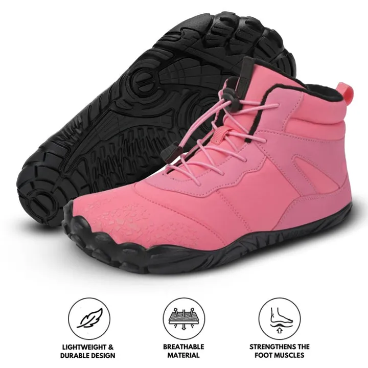 Men's Barefoot shoes Winter Waterproof Trail Running shoes Warm Lined Snow shoes Unisex Outdoor Non-slip Winter Boots