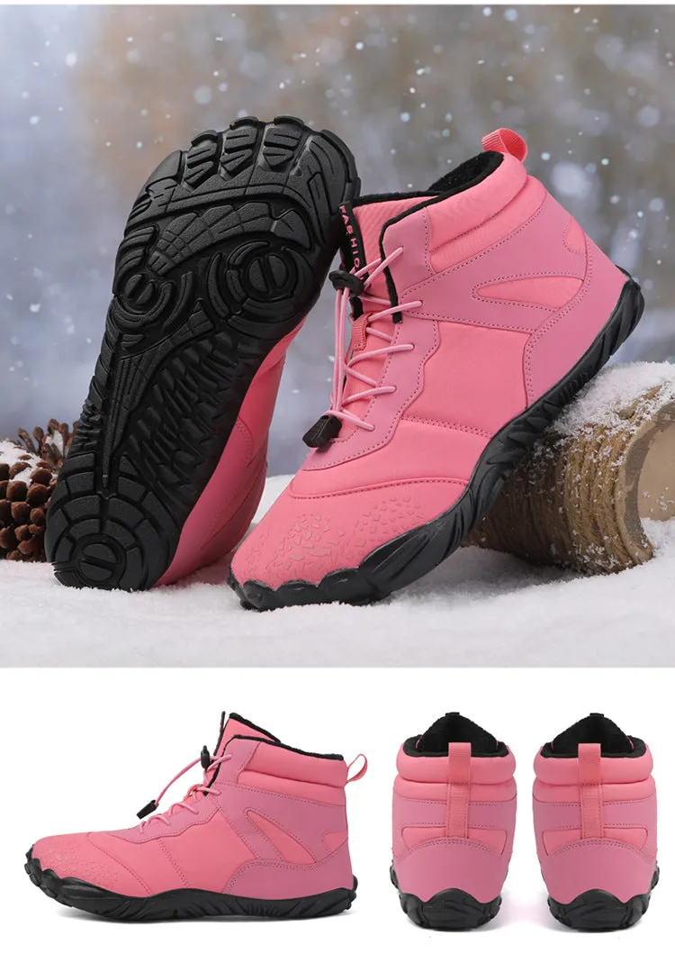 Men's Barefoot shoes Winter Waterproof Trail Running shoes Warm Lined Snow shoes Unisex Outdoor Non-slip Winter Boots