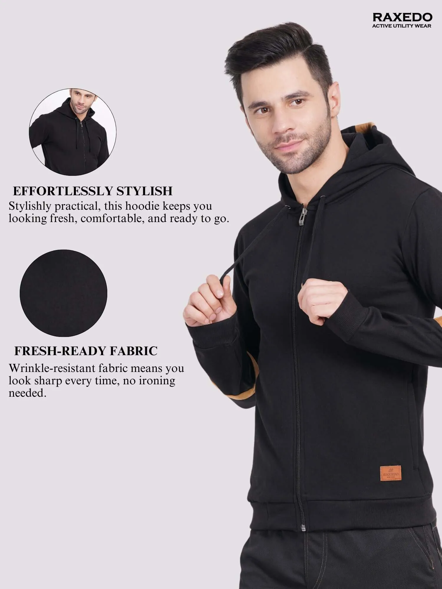 mens black zip hoodie