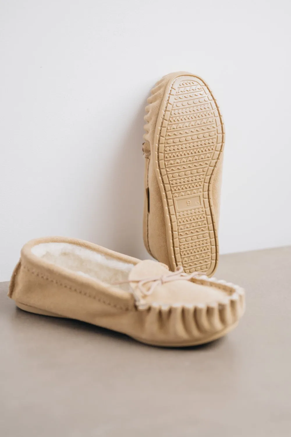 Men's Moccasin Slippers Wool Lined with Sole